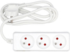 ELEKTRICKÝ PRODLUŽOVACÍ KABEL, BÍLÝ, 3 ZÁSUVKY S UZEMNĚNÍM, 1,5M