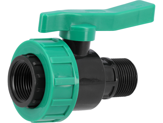 VALVOLA A SFERA 1'' X 1'' PP, FEMMINA/MASCHIO