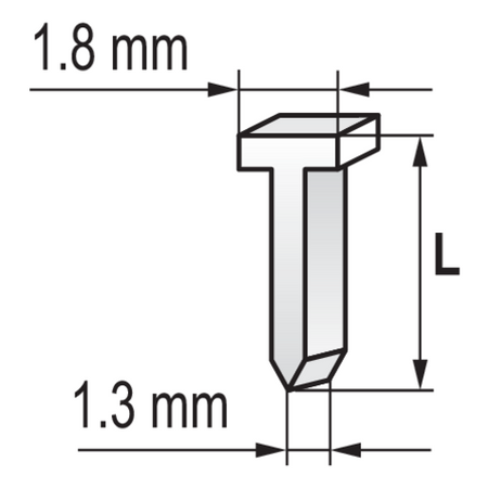 BROCHES 16MM FIL 1.0X1.3MM, TÊTE 1.8MM 5000PCS