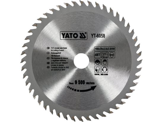 TCT CIRCULAR SAW BLADE FOR CUTTING WOOD 160X20X48 MM