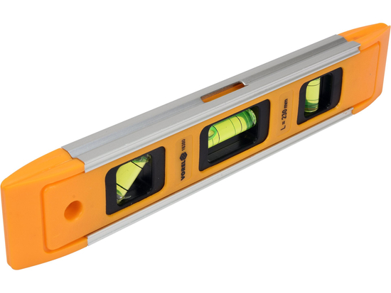 NÍVEL TORPEDO 230 MM, CORPO PLÁSTICO, TRÊS LIBELLES, BASE MAGNÉTICA