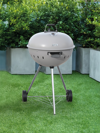 CHARCOAL BBQ, ROUNDED, 54CM GREY