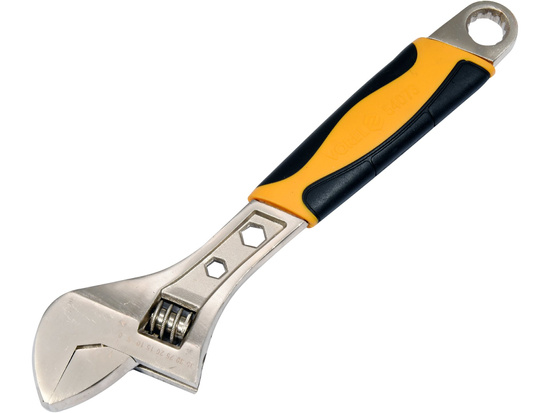 ADJUSTABLE WRENCH 300MM WITH PLASTIC HANDLE