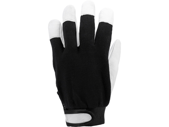 GANTS DE TRAVAIL COTON/CUIR TAILLE NOIR. 8