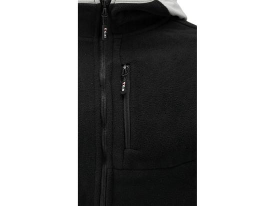 SARNA FLEECE S KAPUCNOU ČIERNA VEĽ. 2XL