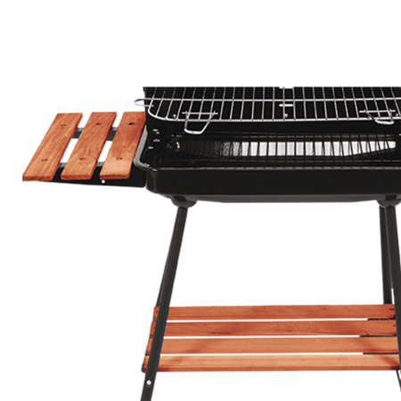 CHARCOAL GRILL WITH SHELVES GRID 53*33CM