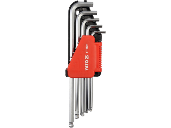  HEX KEY WITH BALL SET, S.A.E., EXTRA LONG 12 PCS