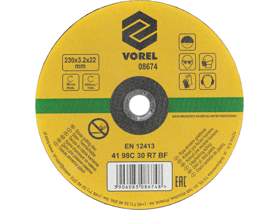 DISCOS DE CORTE DE PEDRA 230X3.2X22
