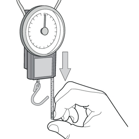 BALANCE À RESSORT 32 KG AVEC MESURE ROULÉE 1 M