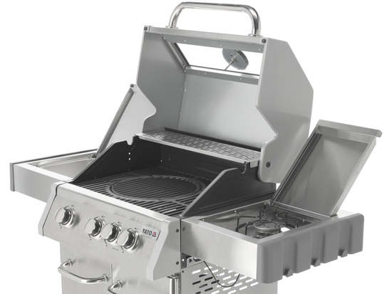 GRILL GAZOWY ITAMI 3+1 STAL NIERDZEWNA 11,5KW, Z SZYBĄ