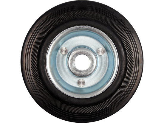 RODA DE ROLAMENTO COM BORRACHA PRETA 100MM