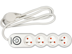 CABLE ALARGADOR REGLETA 4 TOMAS CON INTERRUPTOR DE PUESTA A TIERRA 1.5M 1.5MM2