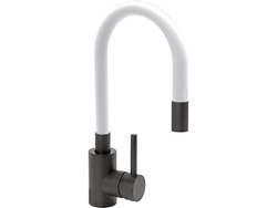 ROBINET D'ÉVIER. 'NOIR FLEXIBLE' BLANC
