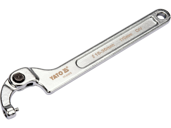 LLAVE DE GANCHO CON PASADOR REDONDO, ARTICULADA 15-35 MM