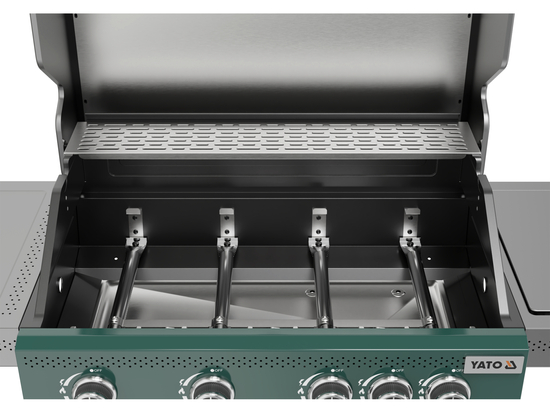 GRILL GAZOWY ITAMI 4+1, 14,5KW, Z SZYBĄ, ZIELONY