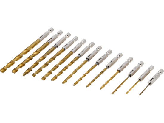 TWIST DRILL BITS SET HEX 13PCS