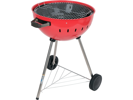 GRILL WĘGLOWY OKRĄGŁY 54CM CZERWONY