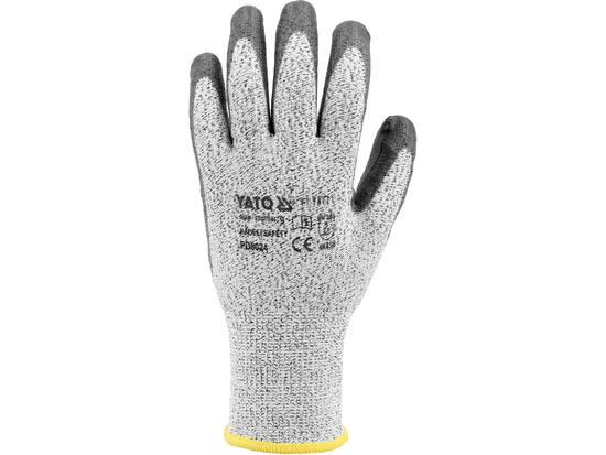 GUANTES DE PROTECCIÓN ANTICORTES HPPE, RECUBIERTOS DE PU NEGRO, TALLA 10