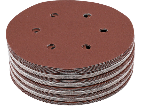 DISCO ABRASIVO VELCRO, 6 FUROS, P220 150 MM / 50 UNIDADES.