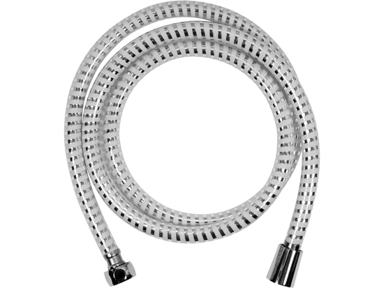 FLESSIBILE DOCCIA 1,5M PVC LISCIO CROMO-BIANCO ANTITORSIONE