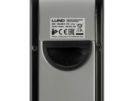 KONVEKTOROVÝ OHŘÍVAČ 2000W ČERNÝ