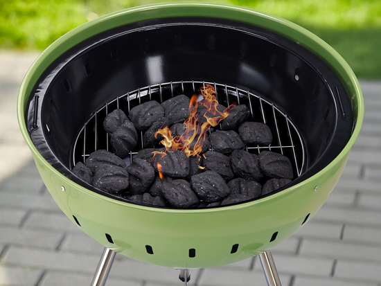 CHARCOAL BBQ, ROUNDED, 54CM GREEN