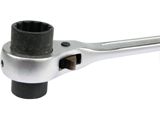 LLAVE DE VASO DE DOBLE CARA CON CARRACA 19X22 MM