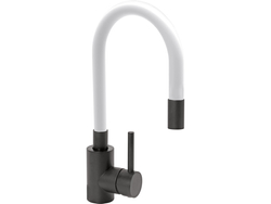 KITCHEN FAUCET 'BLACK FLEXIBLE' WITH WHITE TUBE