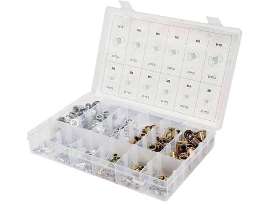 SET DI DADI RIVETTI MIX ACCIAIO, ALLUMINIO M3- M10, 300 PZ