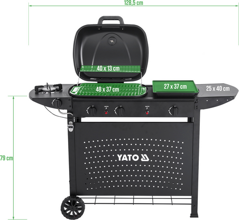 GRELHADOR A GÁS ASAHI 2+2, 5KW, 3EM1