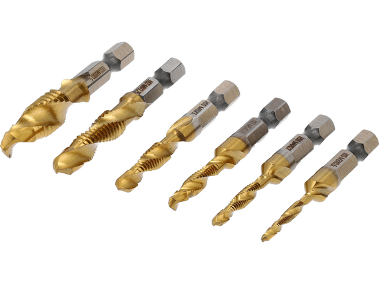 CONJUNTO DE BROCA E ROSCA M3-M10 6 PEÇAS HEX