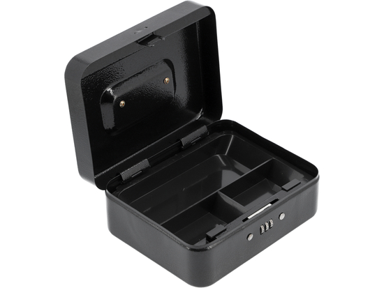 CASSETTA PORTA SOLDI 200X160X90 NERA SERRATURA A COMBINAZIONE