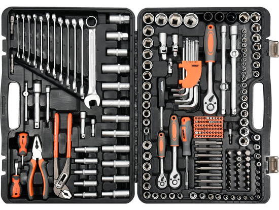 SET UTENSILI 1/2'', 3/8'', 1/4'' 225 PEZZI.