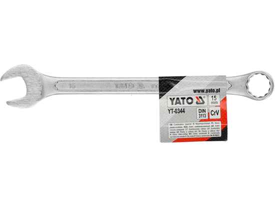 LLAVE COMBINADA CON CABEZA PULIDA 15 MM