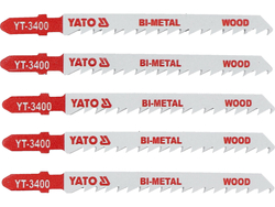 LAMA PER SEGHETTO ALTERNATO BIMETALLICO TIPO T, 6 TPI, PER LEGNO, 5 PZ