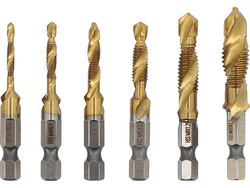 SET TRAPANO-FILETTATURA M3-M10 6 PEZZI ESAGONALI