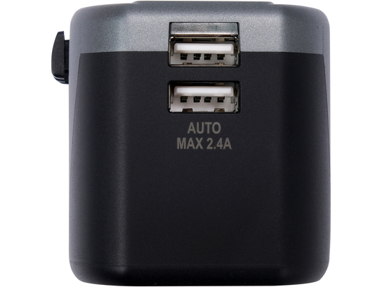 UNIVERZÁLIS UTAZÁSI ADAPTER TÖBB TÖBB 150 ORSZÁGHOZ 2 X USB TÖLTŐVEL 5V/2.4A