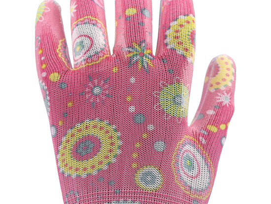 LUVAS DE JARDINAGEM DE FLORES - ROSA ESCURO