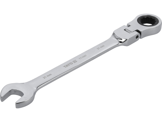 LLAVE COMBINADA CON CARRACA Y ARTICULACION 21 MM