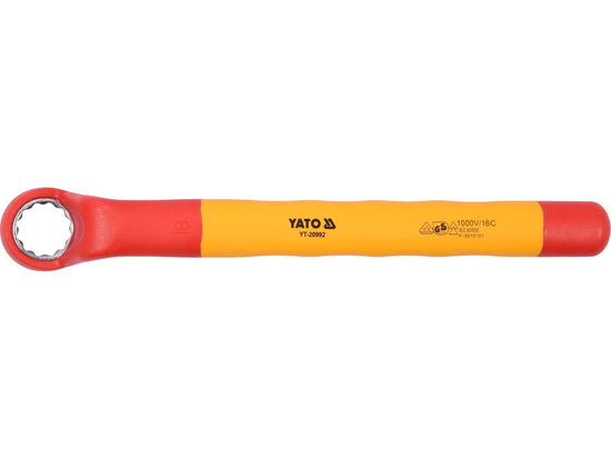 KLUCZ OCZKOWY ODGIĘTY IZOLOWANY 18MM VDE