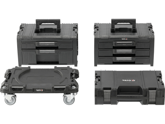 CONJUNTO NA PLATAFORMA DE 4 PEÇAS DE CAIXAS DE FERRAMENTAS, SISTEMA, MODULAR P05T2T341G2 S12