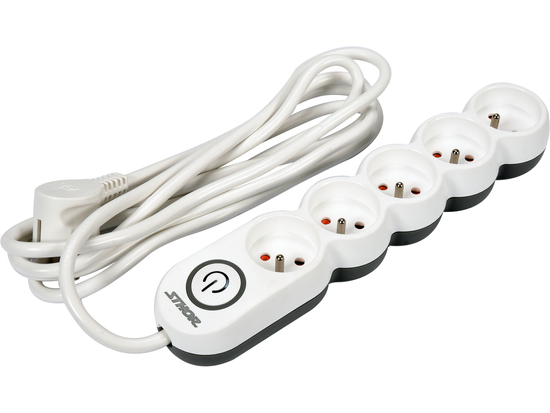 IŠPLĖTINIMO MAITINIMO JUOSTAS 5 LIZDAI SU ĮŽEMINIMO JUNGIKLIU 3M 1,5MM2