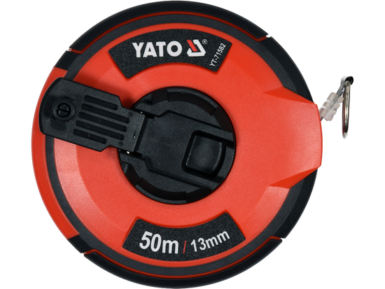 FITA MÉTRICA DE AÇO 50 M X 13 MM FIXADA COM NYLON, CLASSE DE PRECISÃO II