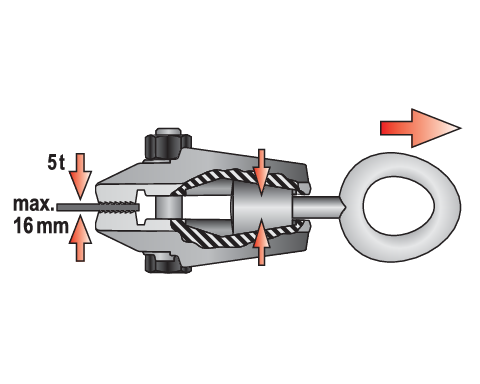 SMALL MOUTH PULL CLAMP 5 T