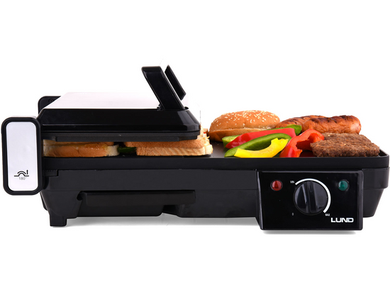 GRILL STOŁOWY ELEKTRYCZNY 2000W 2W1 40,5X25CM