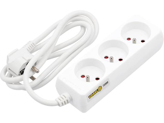 CAVO ELETTRICO PROLUNGA BIANCO 3 PRESE CON TERRA 1,5M