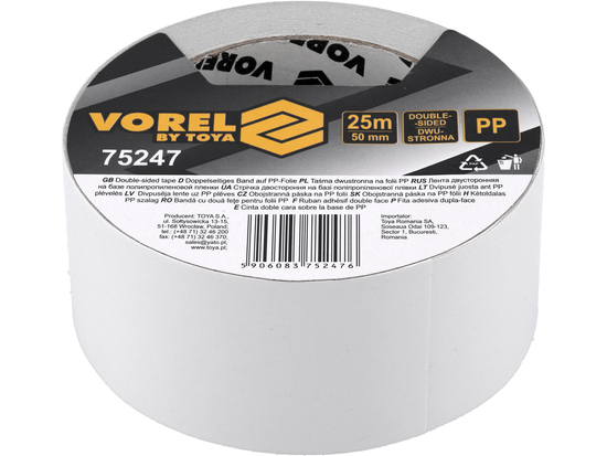 DIVPUSĒJĀ LENTE UZ PP FILMAS 50 MM X 25 M