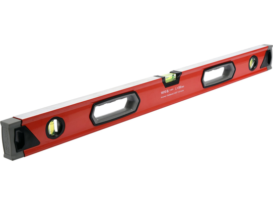 ALIUMINIO LYGIS 800 MM, 3 ATLIEKIAI, DVI RANKENOS, TIKSLUMAS 0,5 MM/M