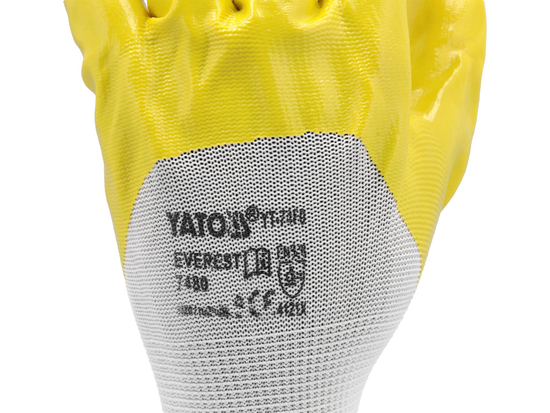 GUANTI DI PROTEZIONE IN POLIESTERE RIVESTITI IN NITRILE ANTIOLIO TAGLIA 9