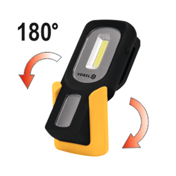 ROTĒJOŠA ROKAS LAMPA COB LED 3W UZLĀDĒJAMA